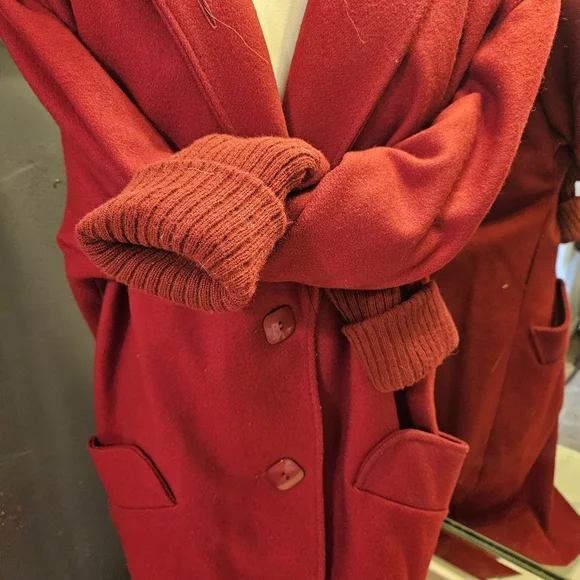 Vintage Rare Red Trench Coat Sz M/L Andover Fabric ForstMann